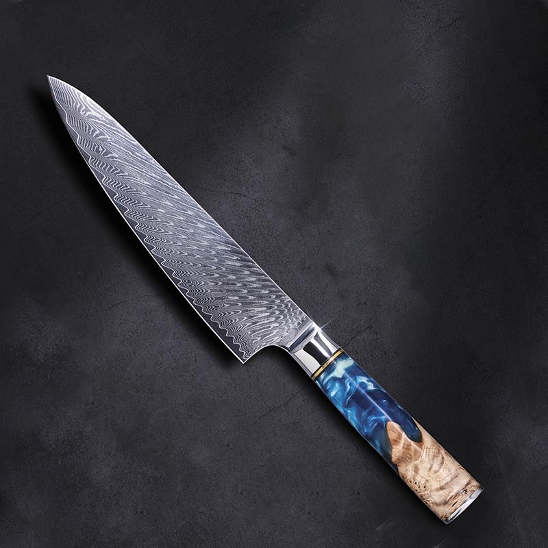 Blue Damascus Chefs Knife